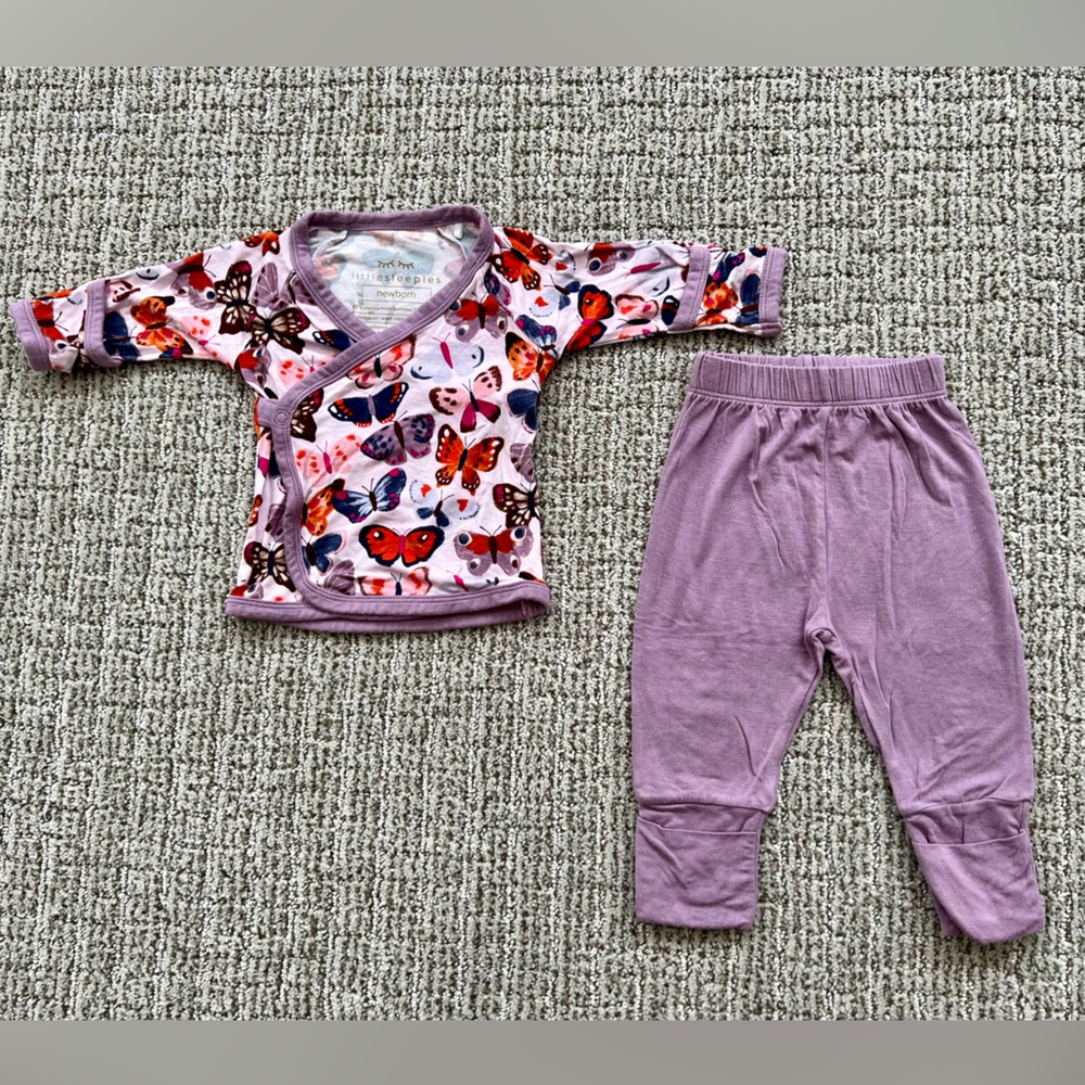 Little Sleepies Butterfly Kisses Crossover Set - Size Newborn